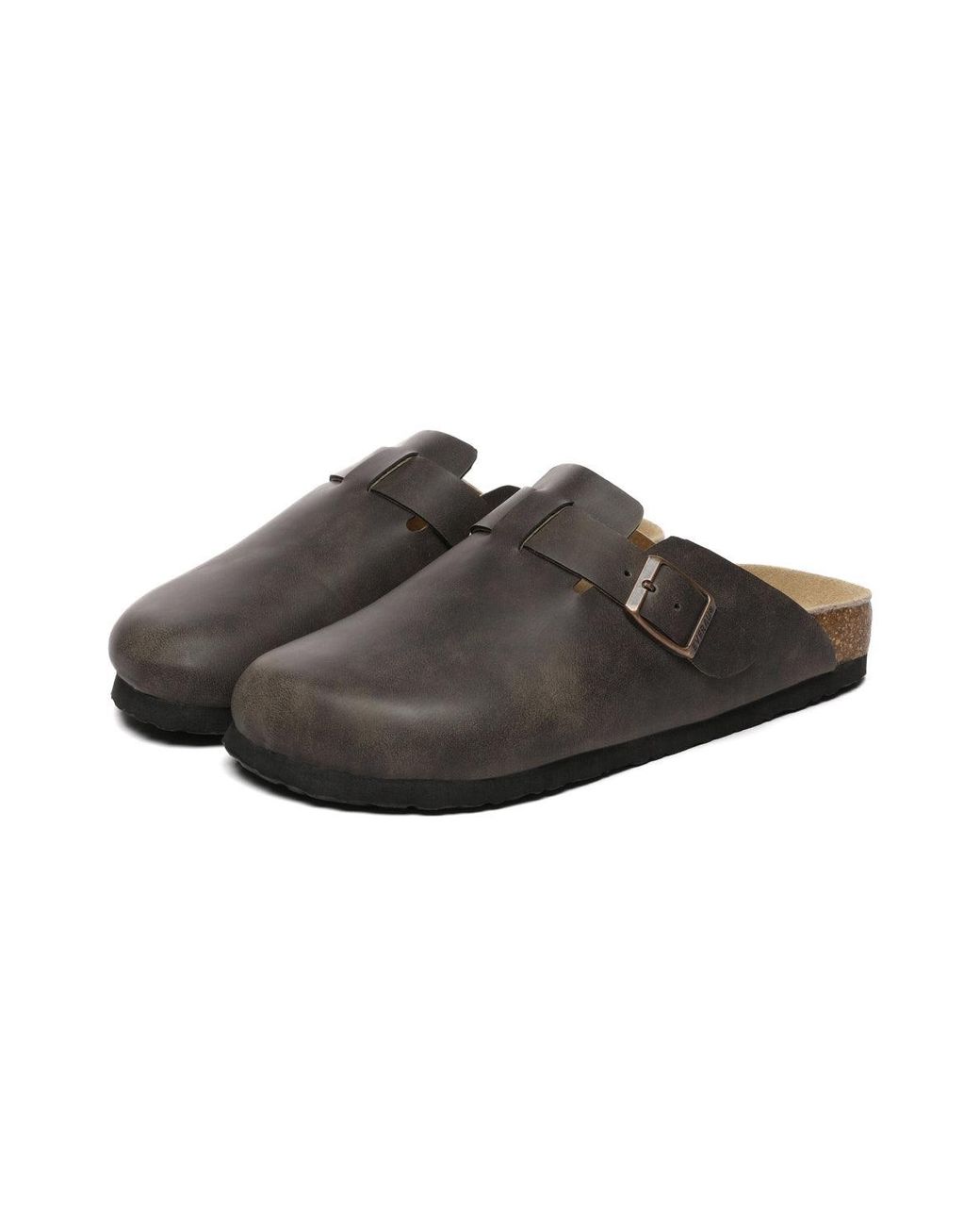 EverAu Australia Brown Pintail Leather Comfort Clog Sandals