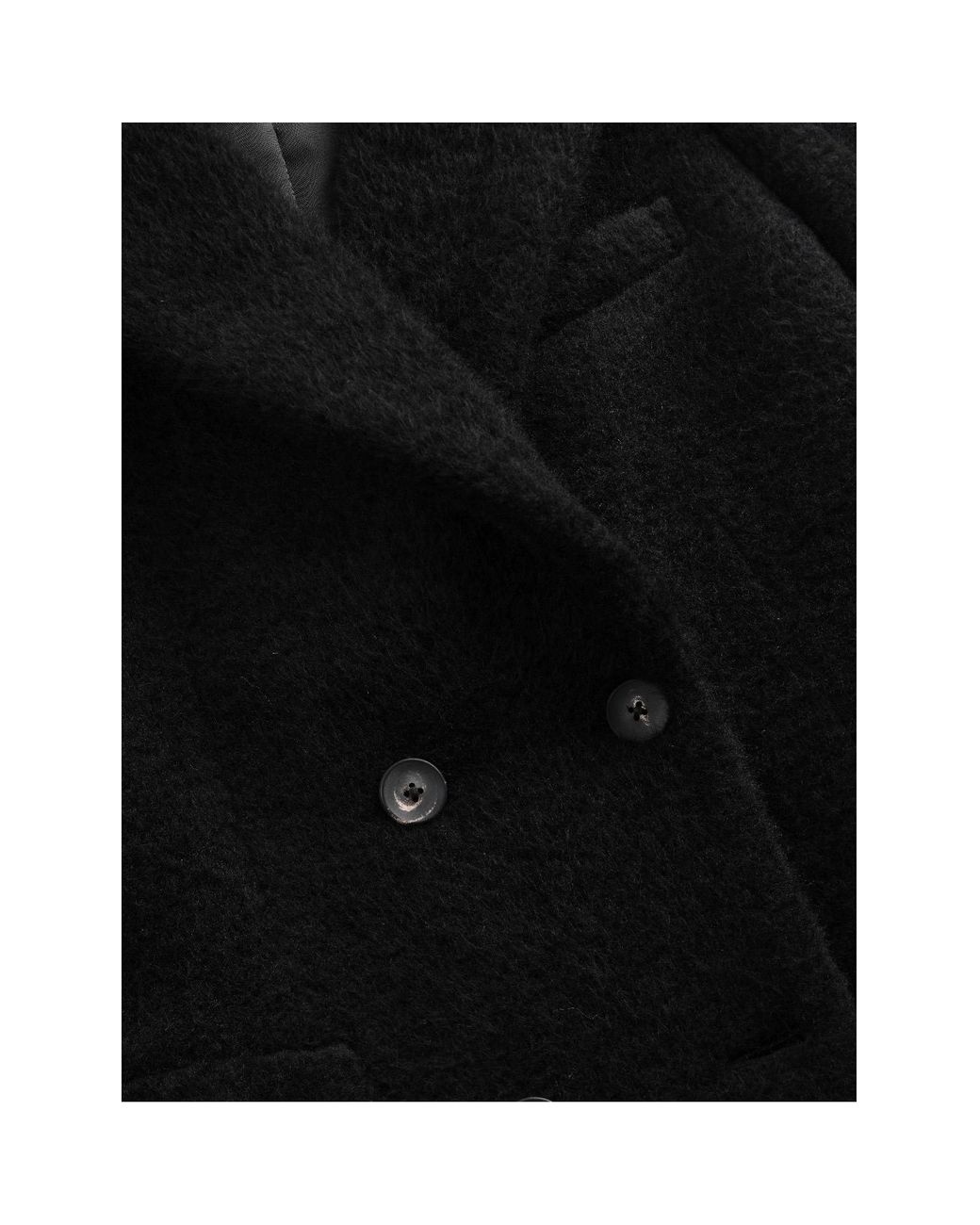 Vulto Black Alpaca Double Breasted Coat