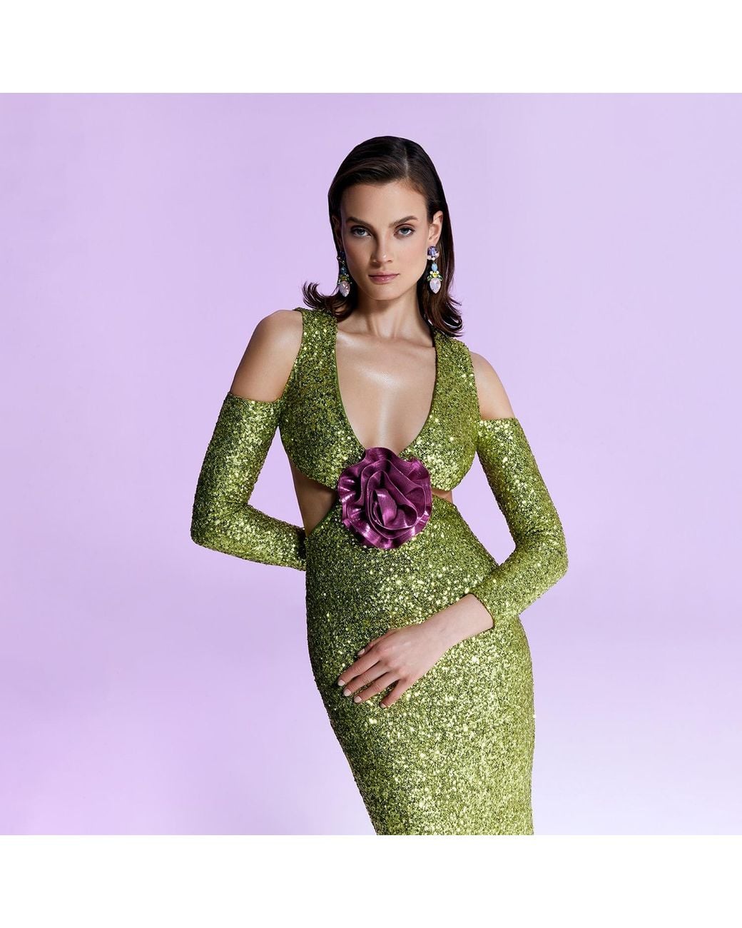 Nur Karaata Green Biltmore Dress
