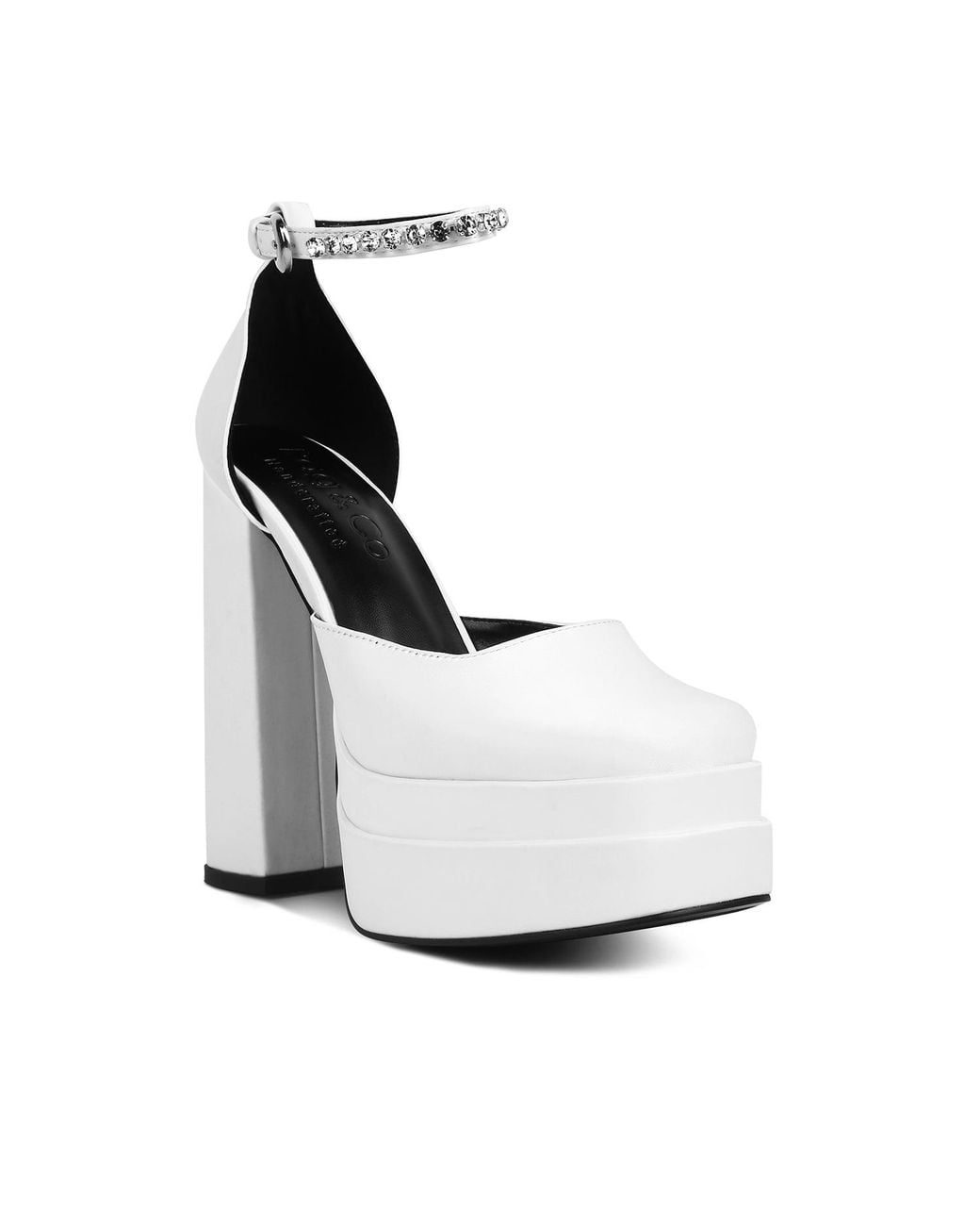 Rag & Co White Martini Sky High Platform Sandals By Rag & Co