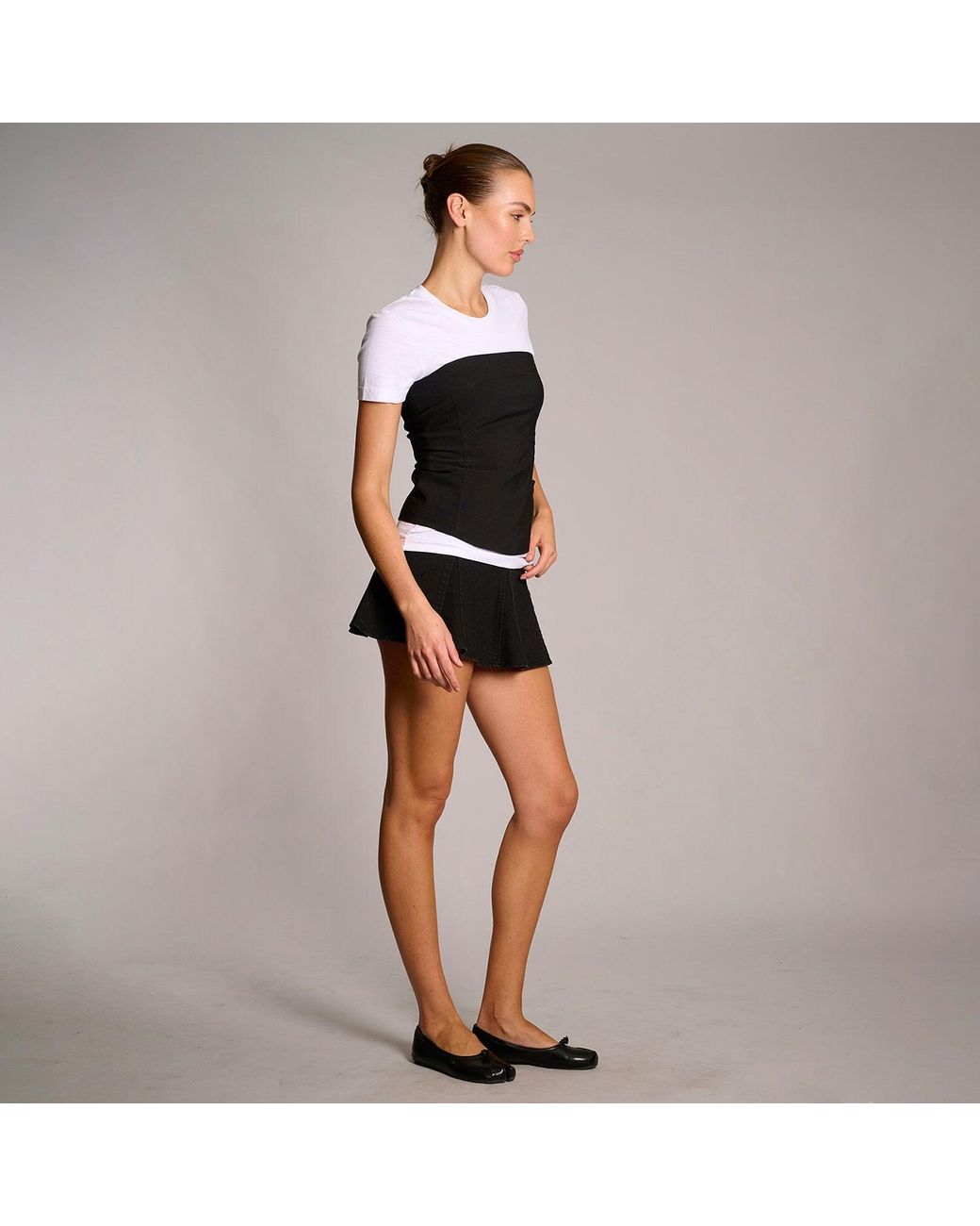 Love and Nostalgia Black Kelly Denim Flip Skirt