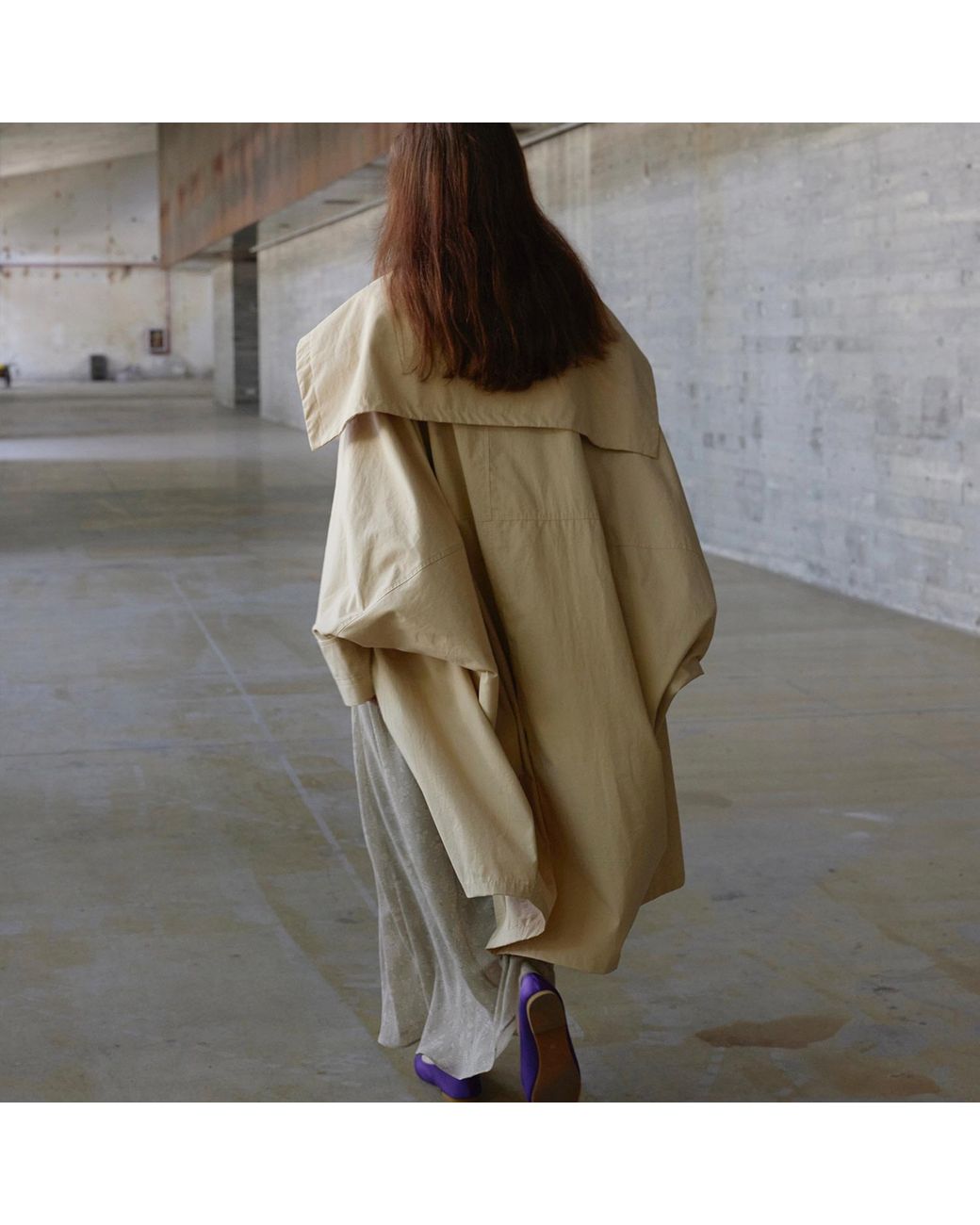 Belsize25 Natural Neutrals Wing Coat Oversized Cocoon-Shaped Trench Coat