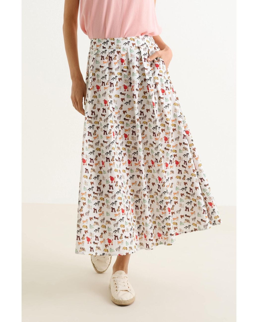 Louche Natural Lizea Dogs Day Midi Shirt
