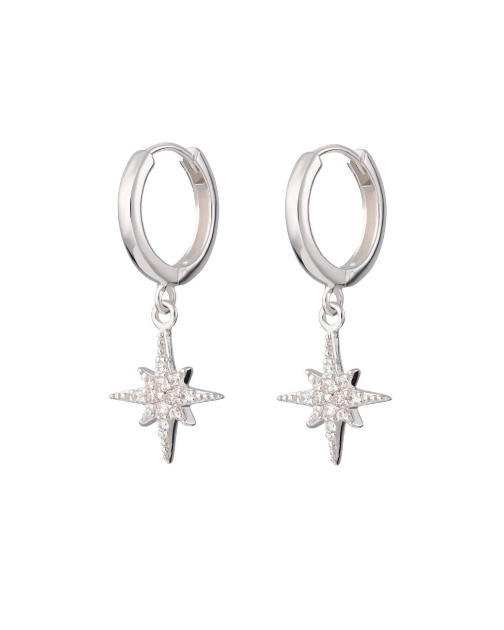 Scream Pretty Metallic Starburst Hoop Earrings