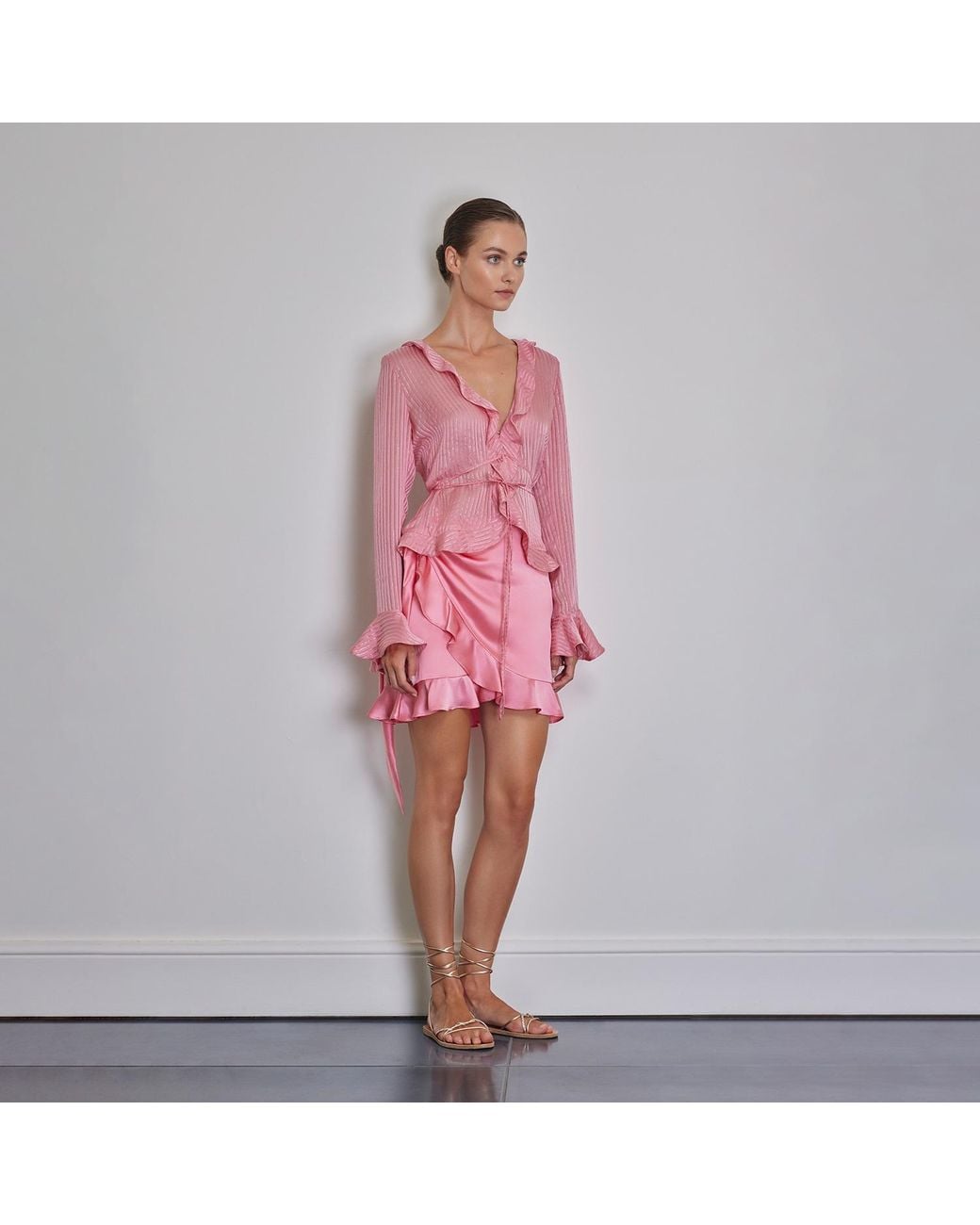 Anse Victorin Pink Lily Silk Blouse