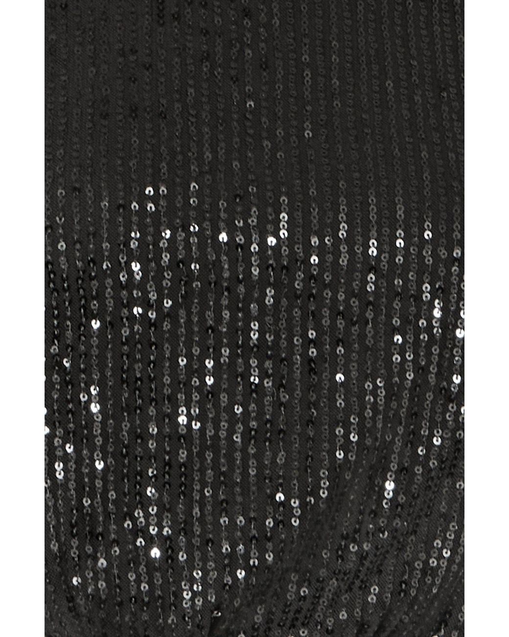 Yumi' Black Sequin And Velvet Mini Dress
