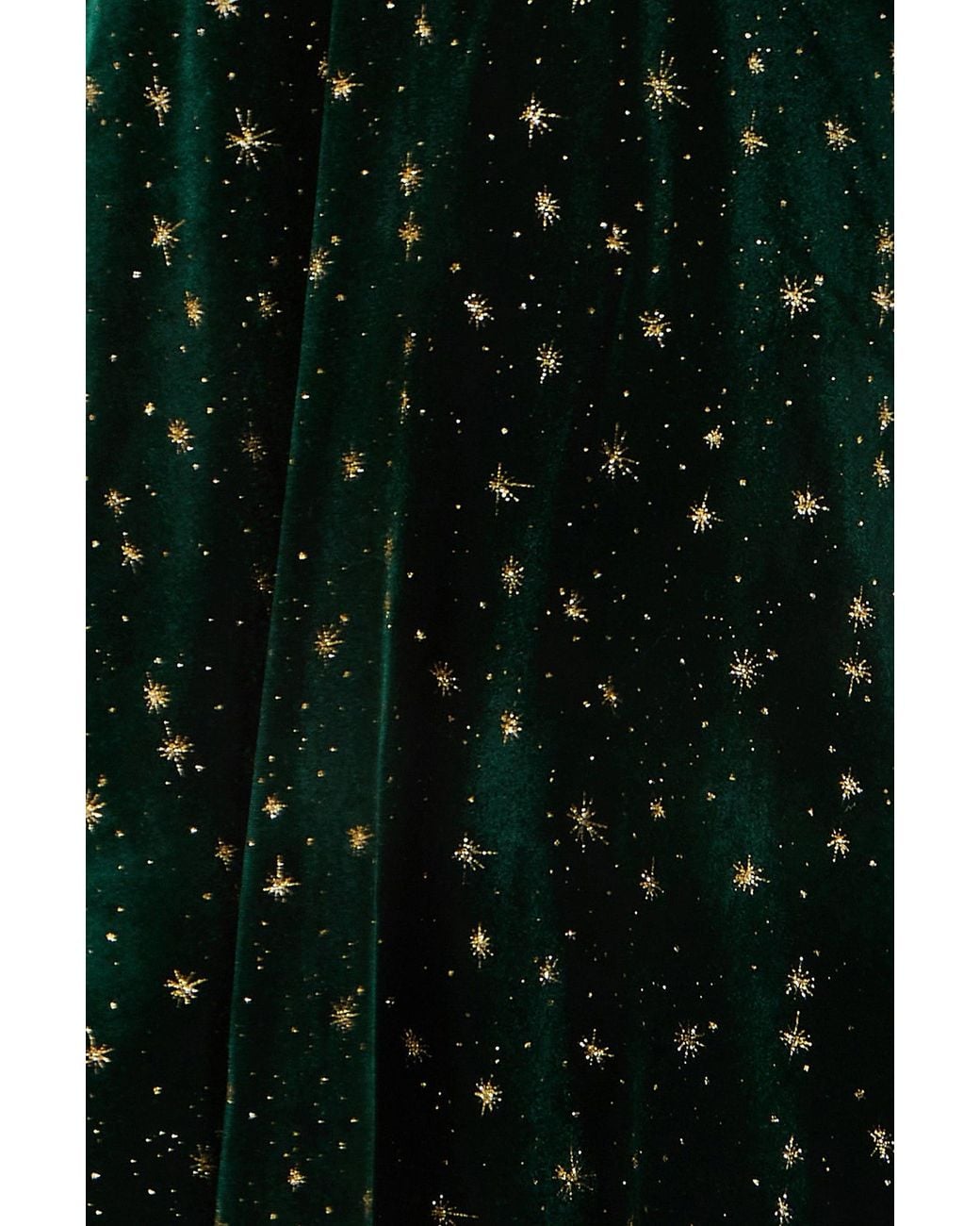 Yumi' Green Velvet Skater Dress With Foil Star Print