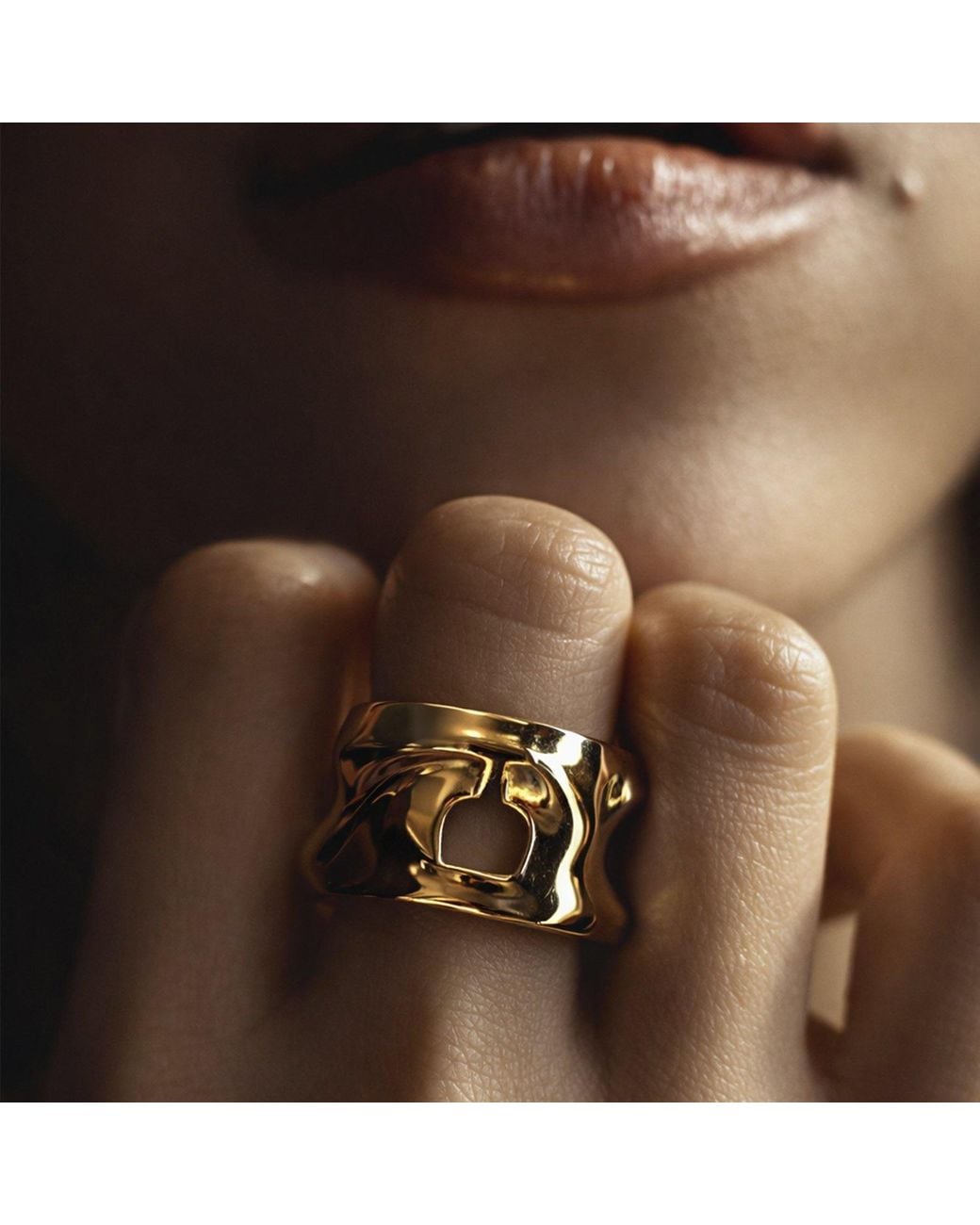 Mercela Metallic Sculptural Wine Glass Statement Ring – Artisan Jewellery