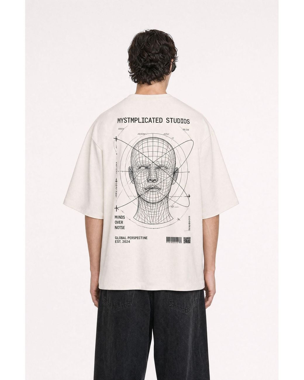 mysimplicated Natural Neutrals Signal Over Noise Oversized Off- Tee for men