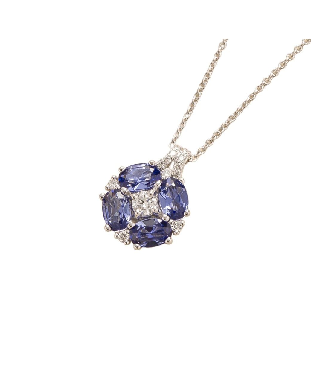Juvetti Blue Pristi Necklace Ceylon Sapphires & Diamonds