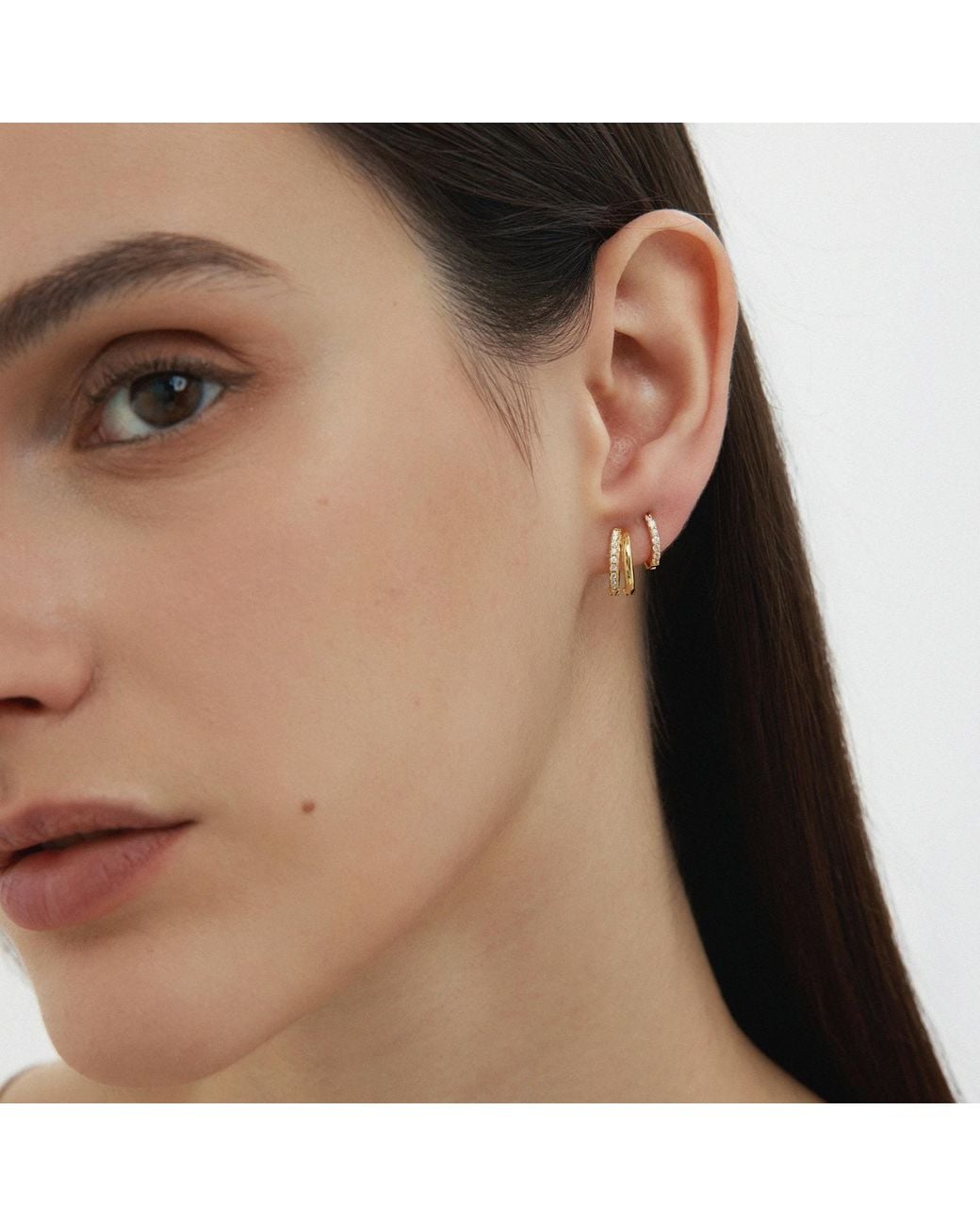 Vanhi Blue Kiki Crystal Huggie Earrings