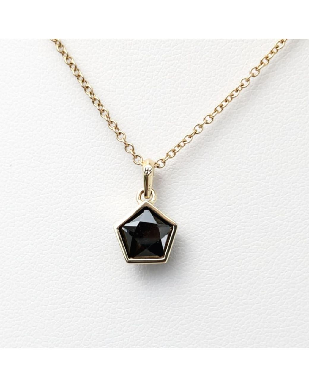 Rahul's Jewels Black 2.31 Carat Genuine Diamond Pentagon Shaped Sanctum Pendant