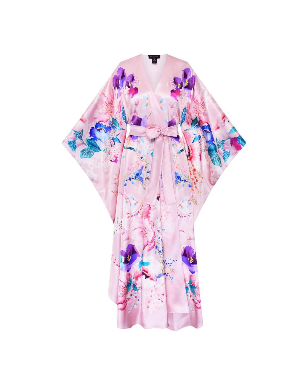 Meng Purple Silk Satin Wrap Dress