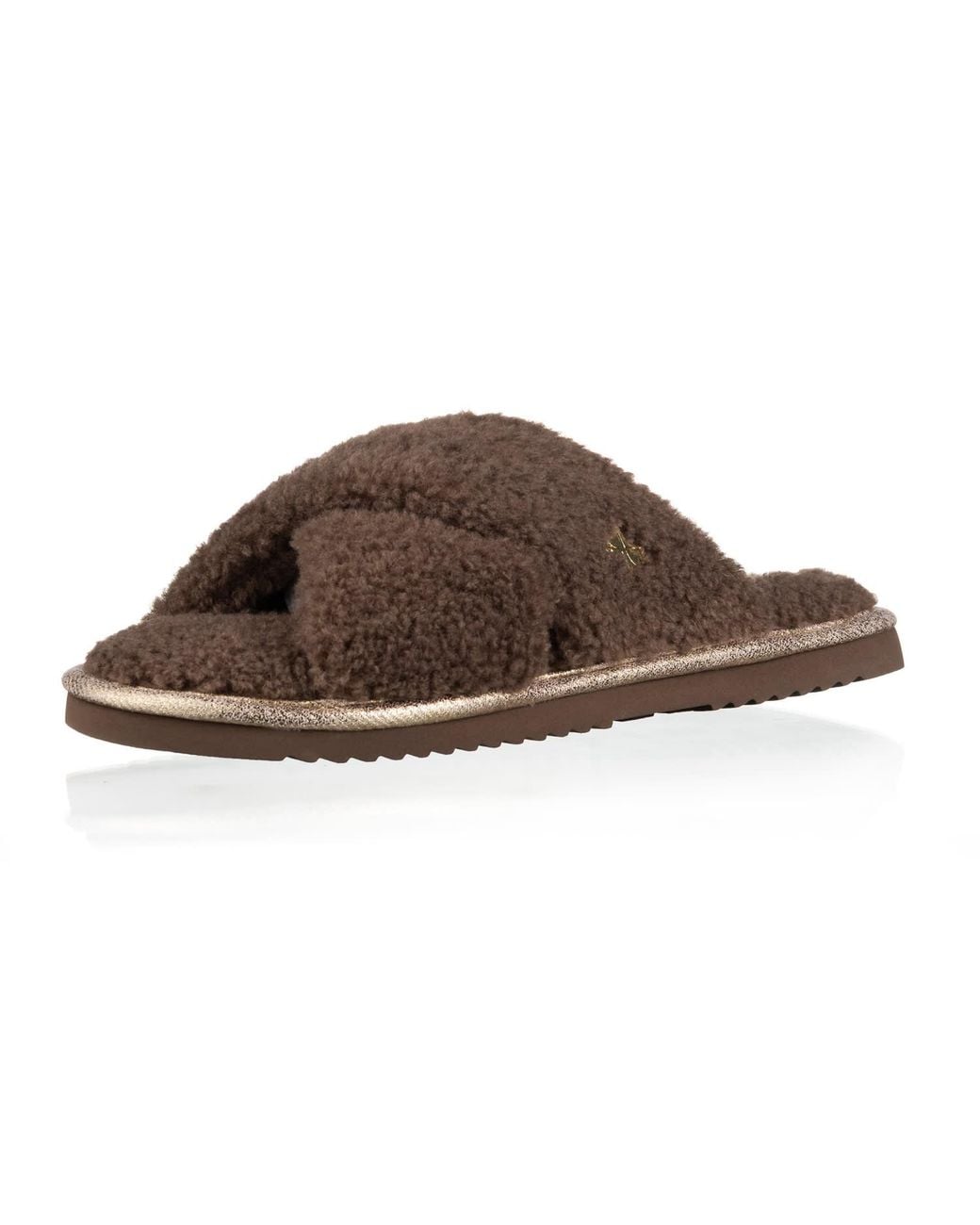 Laines London Brown Neutrals Neutral Boucle Slippers