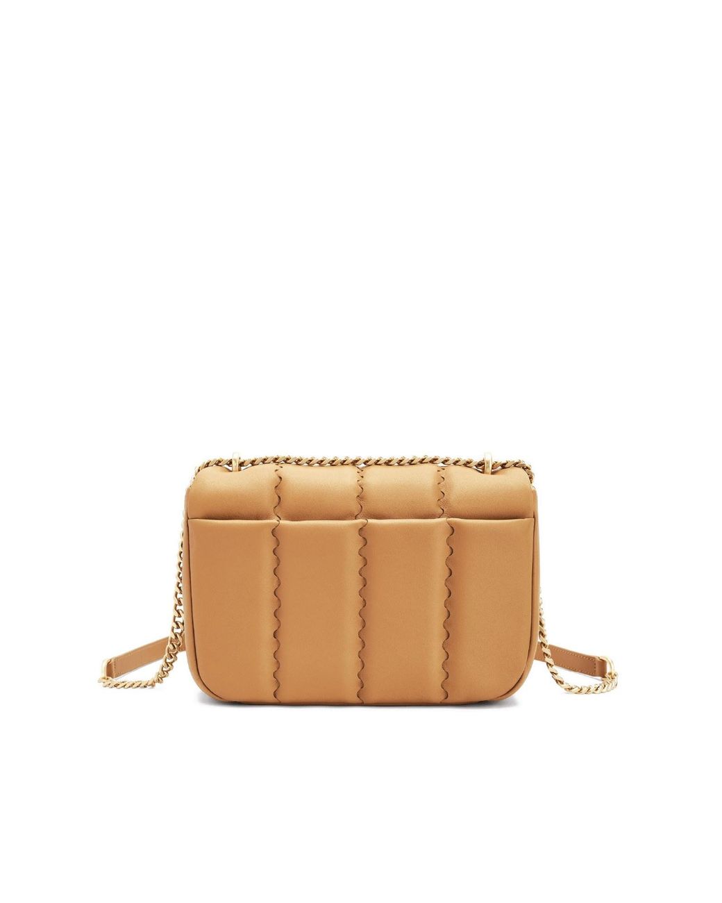 Orange Cube Natural Square Stitch Flap Bag