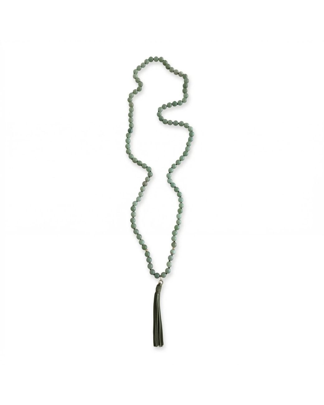 Heather Hawkins Jewelry Metallic Talulah Belle Gemstone Beaded Long Necklace With Tassel