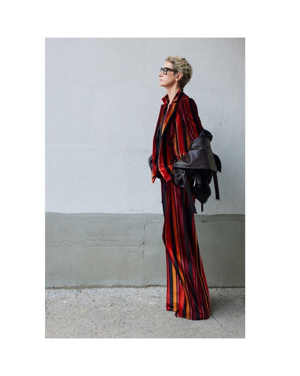 Julia Allert Red Retro Wide-Leg Trousers