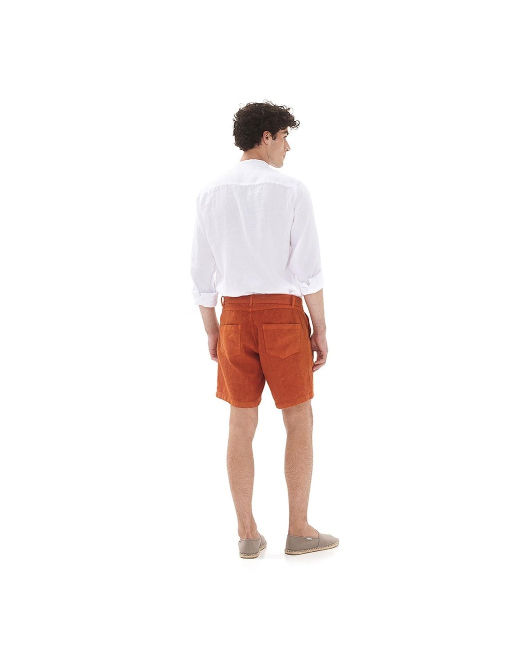 Haris Cotton White Slim Fit Mandrin Neck Linen Shirt for men