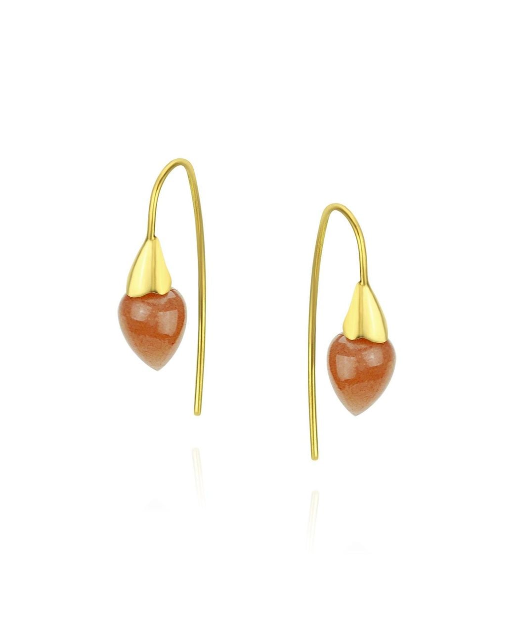 MOUNIR LONDON Metallic Moonstone Acorn Earrings