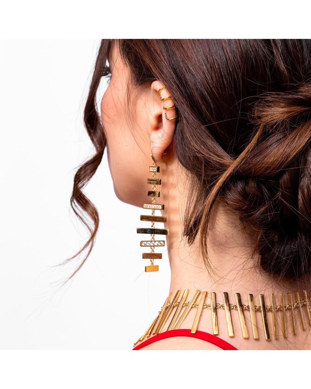 Lucy Quartermaine Metallic Wind Chime Earrings