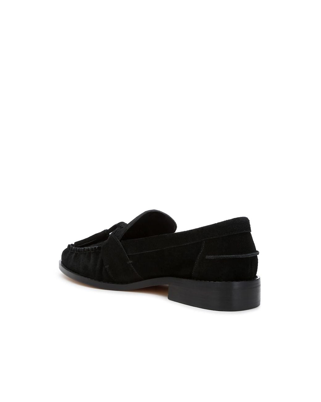 Rag & Co Black Rhone Tassels Detail Genuine Suede Loafers