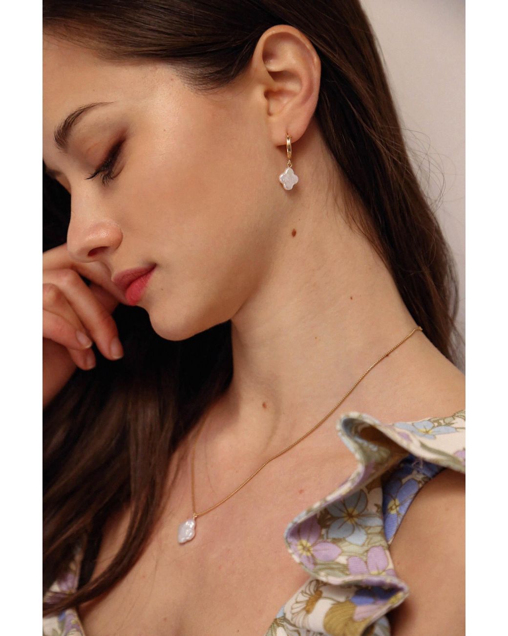 Katy Faye Metallic Anaïs Pearl Necklace