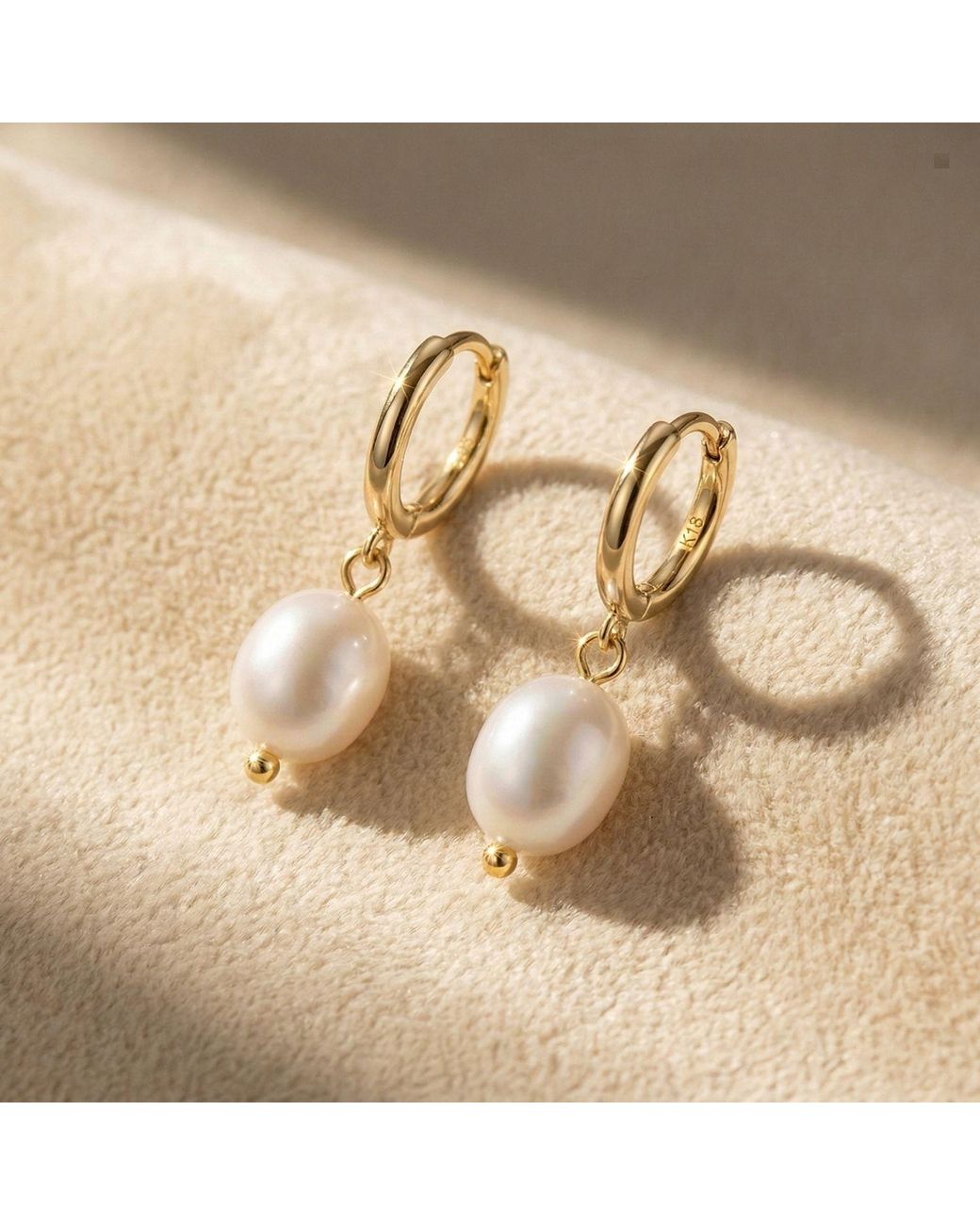 Sophelia Metallic Vermeil Pearl Mini Hoop Huggie Round Hoop Earrings