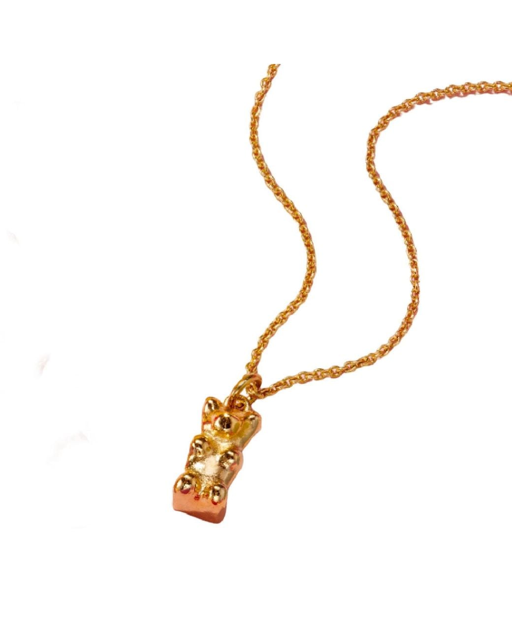 Posh Totty Designs Metallic Gold Plated Gummy Bear Charm Necklace
