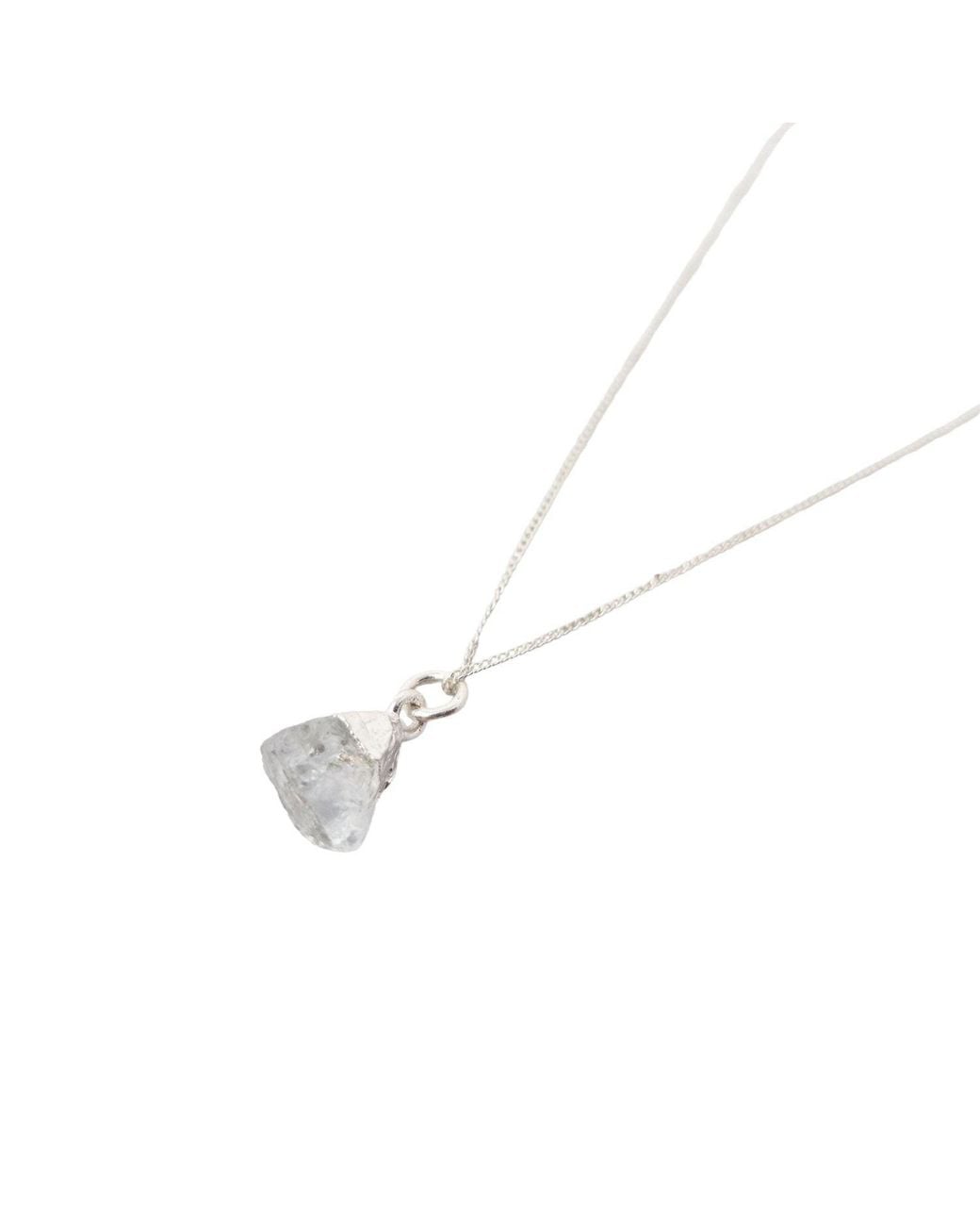 Sophelia Metallic Raw Aquamarine Sterling March Birthstone Necklace