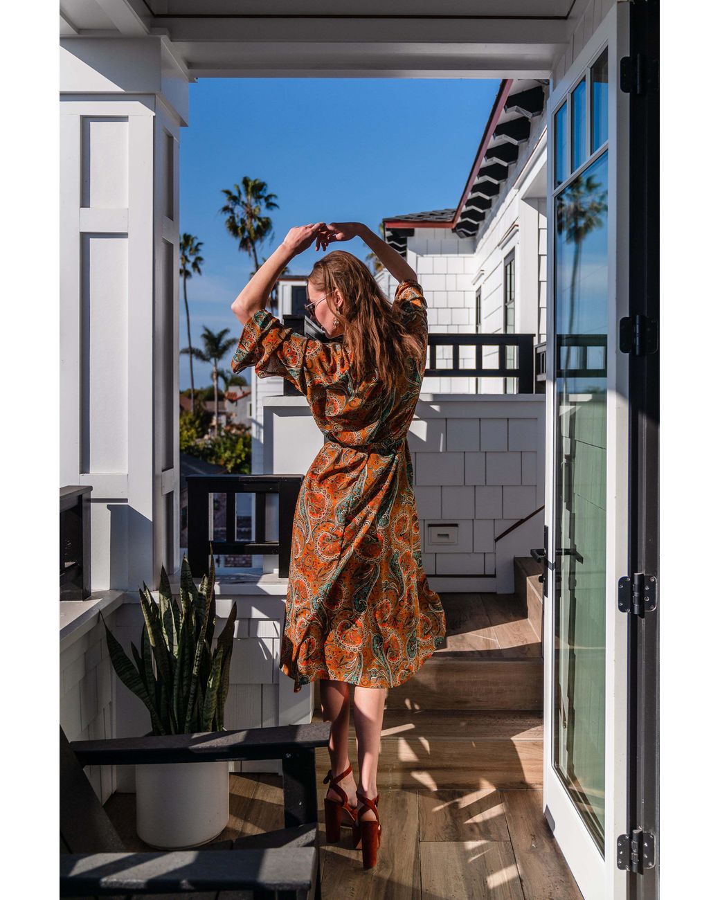 Jennafer Grace Metallic Carmel Paisley Dress