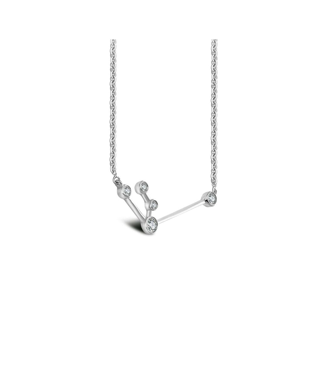 Genevieve Collection Metallic Aquarius Zodiac Constellation Necklace 18K & Diamond