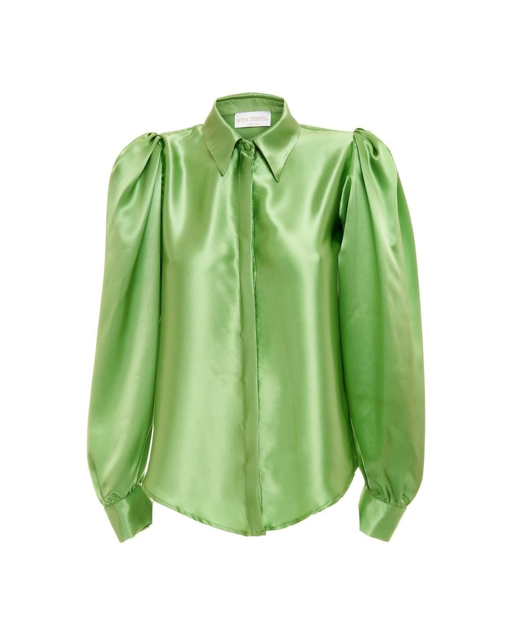 Sofia Tsereteli Green Silk Blouse