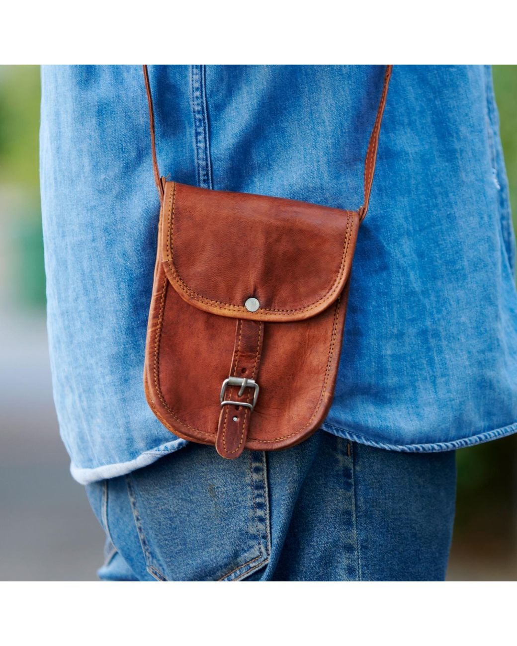 VIDA VIDA Brown Vida Vintage Mini Mini Long Leather Bag