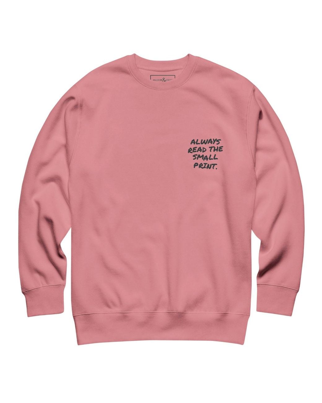 Anchor and Crew Pink Rose Small Print Annotations Organic Cotton Sweatshirt