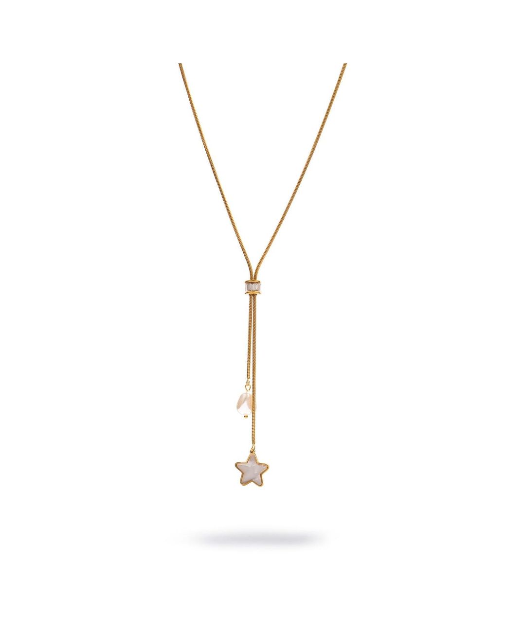Ebru Jewelry Metallic Starlight Glow Lariat Necklace