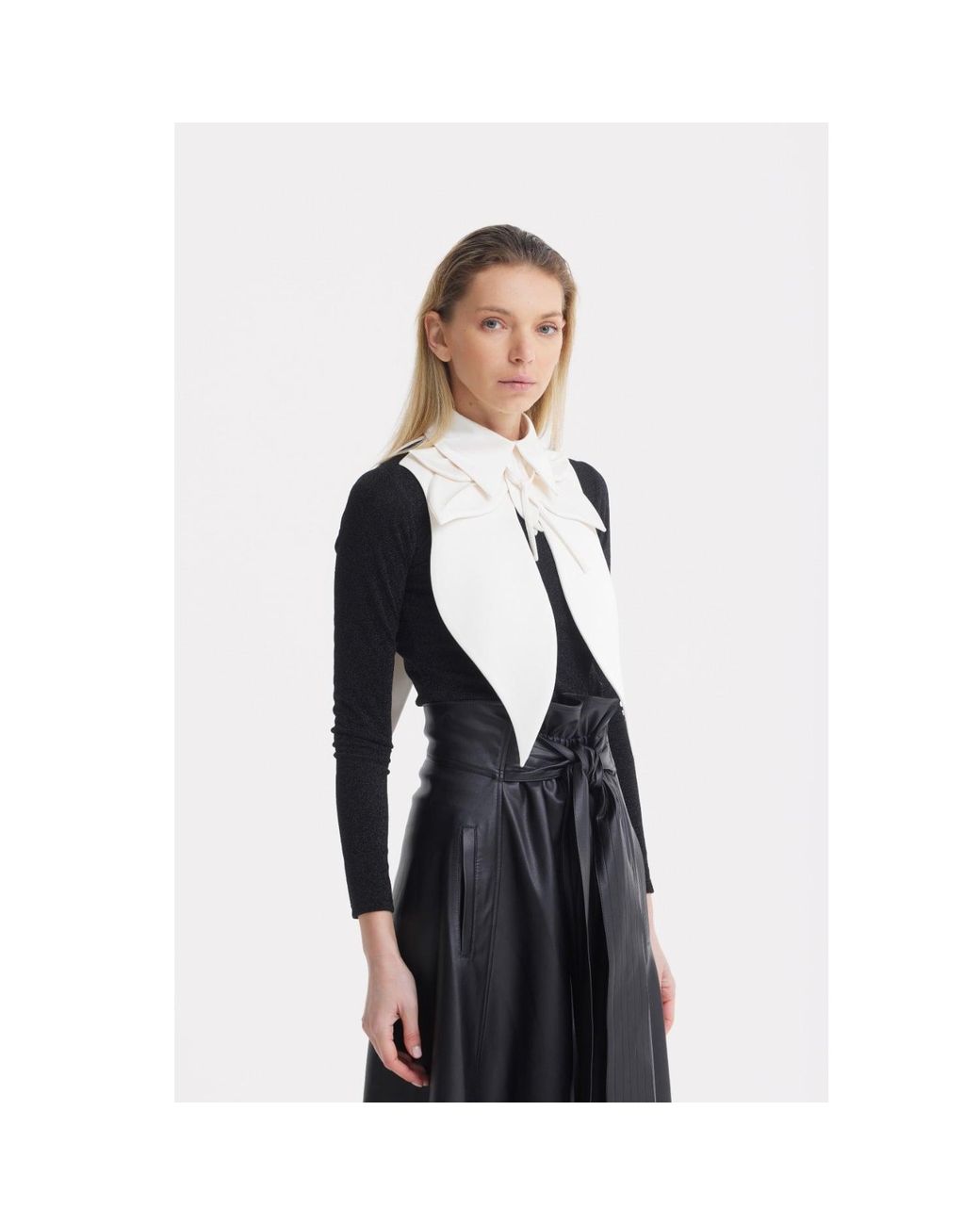 Julia Allert Natural Neutrals Oversized Satin Bib Collar