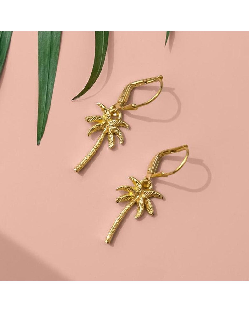 Charlotte's Web Jewellery Metallic Oasis Palm Drop Earrings