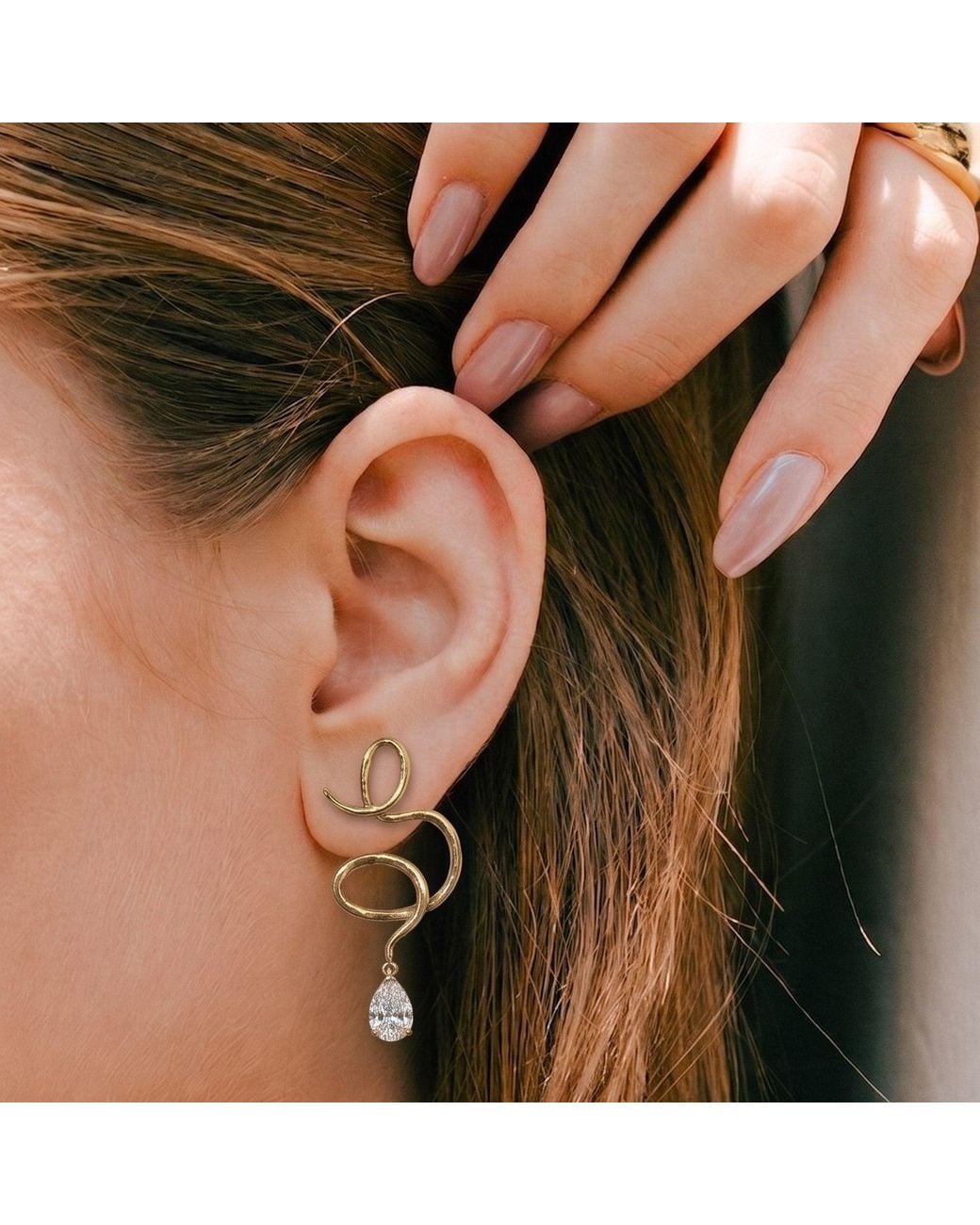 With Love Darling Metallic Medusa Waterdrop Earring