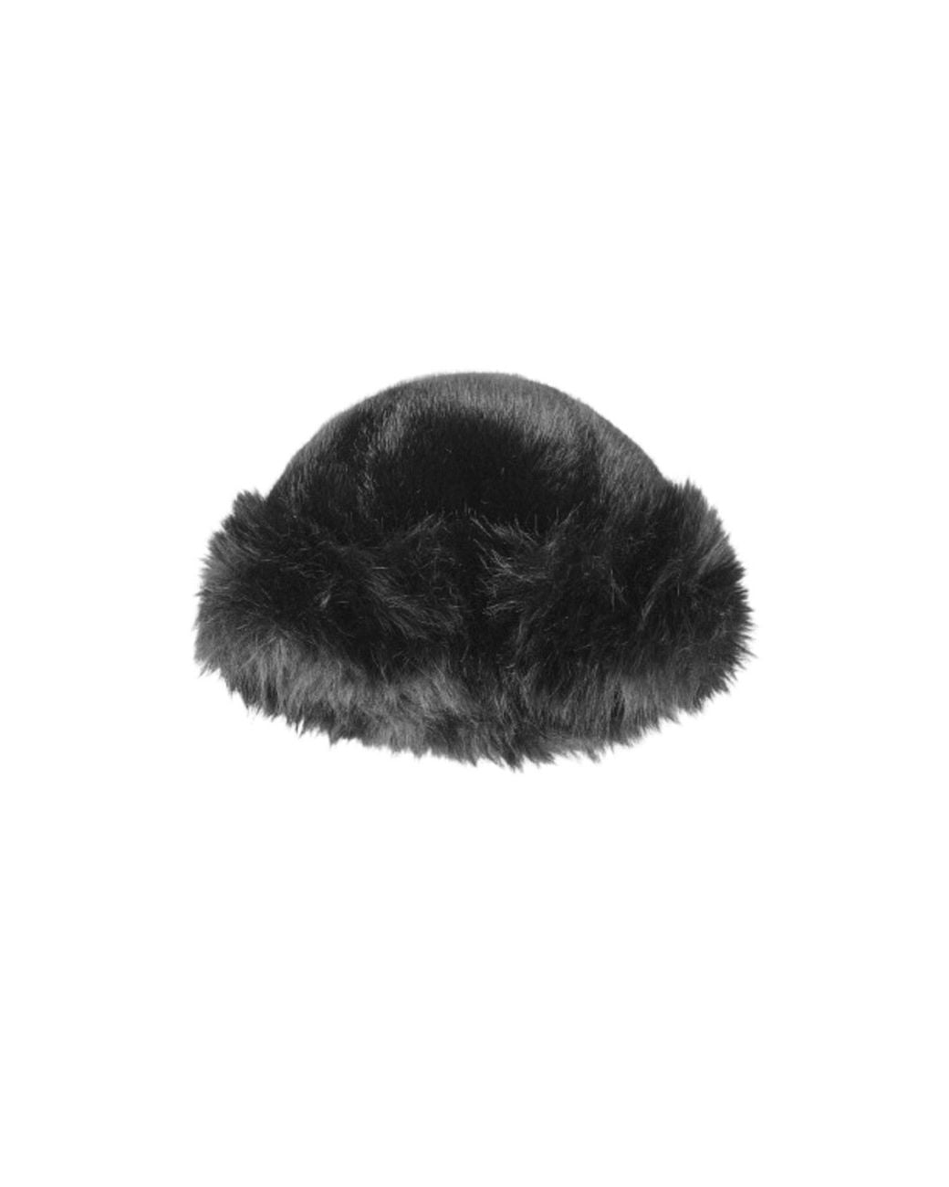 Saachi Black Luxe Faux Fur Hat
