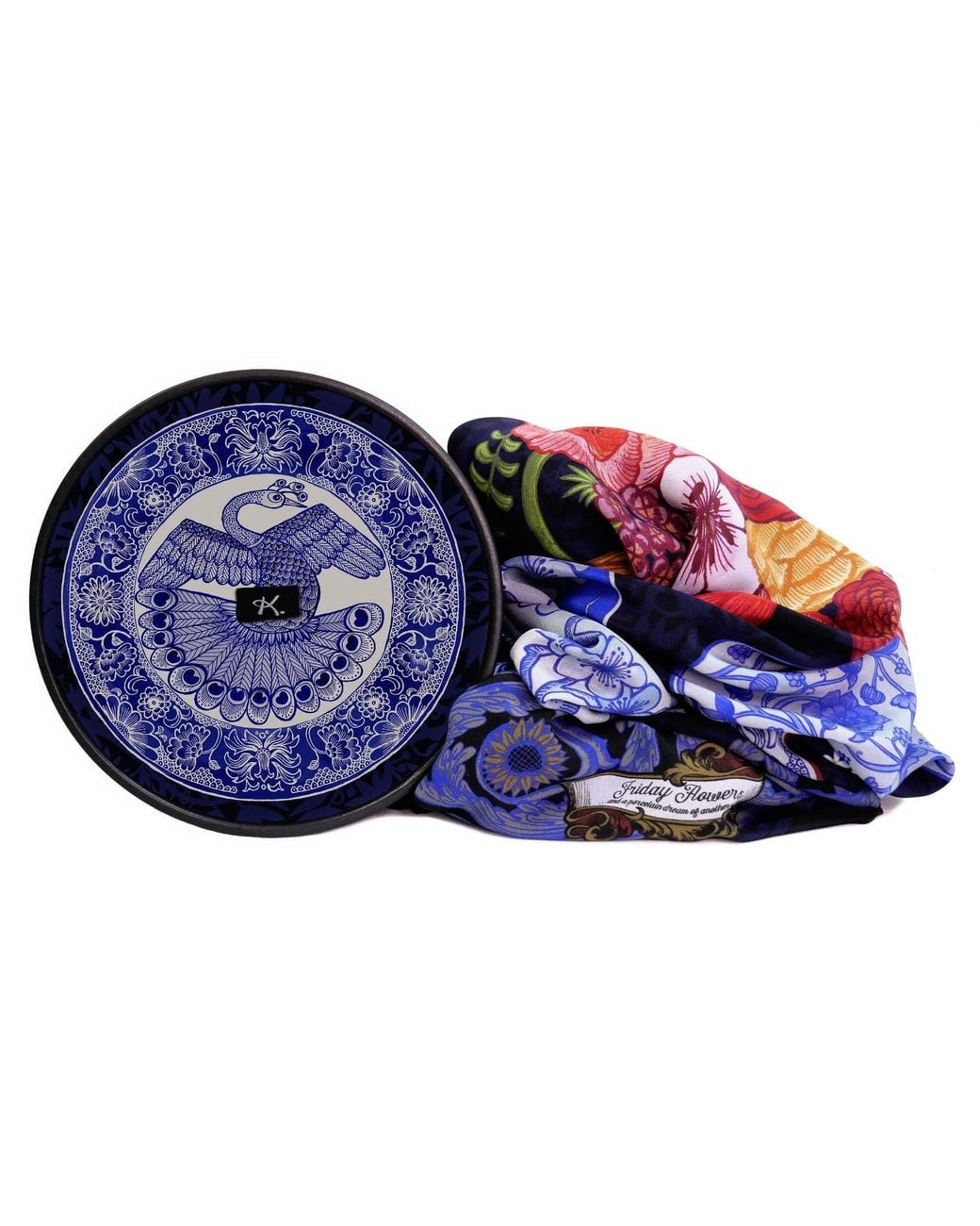 Kueen Blue Silk Scarf