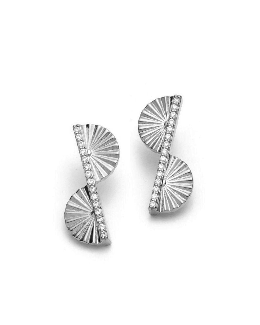 With Love Darling Metallic Fan Leaf Earrings
