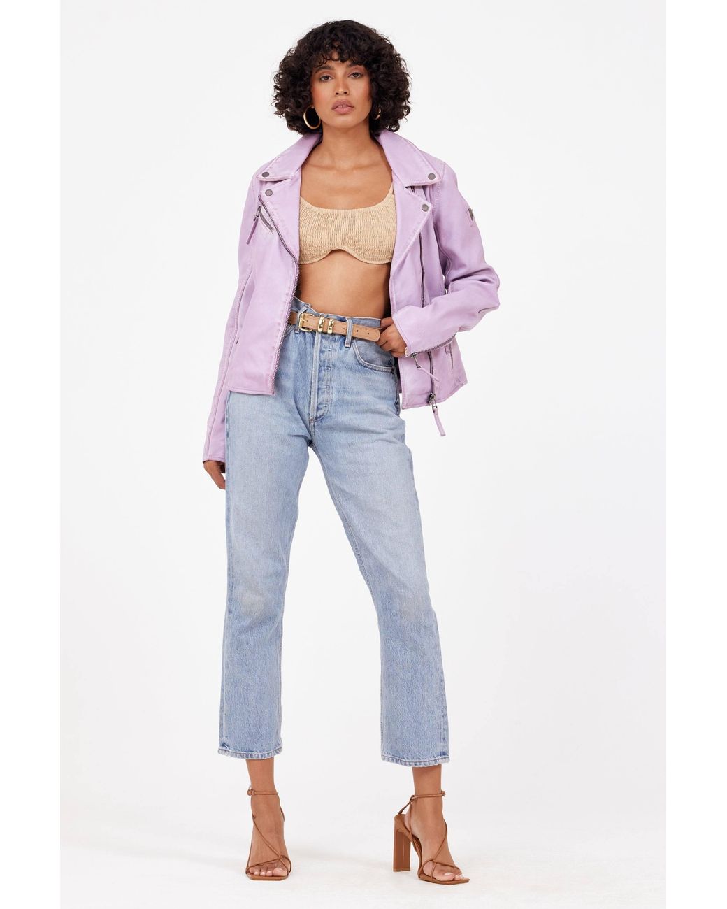 Mauritius Purple Star Lambskin Leather Jacket Christy Digital