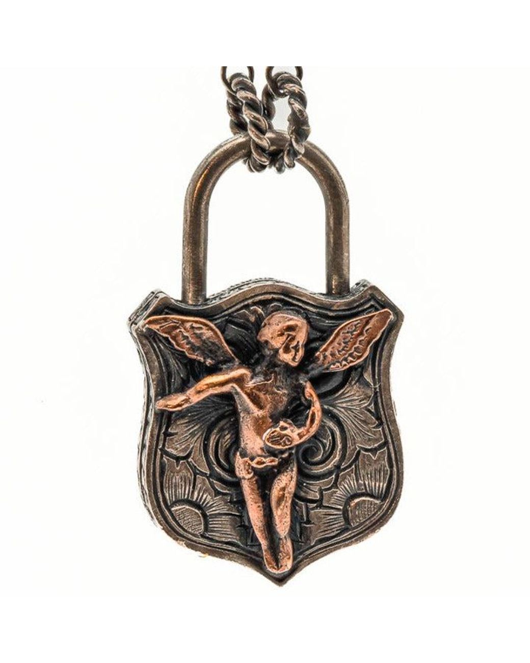 Ebru Jewelry Metallic Sterling Guardian Angel Unique Necklace
