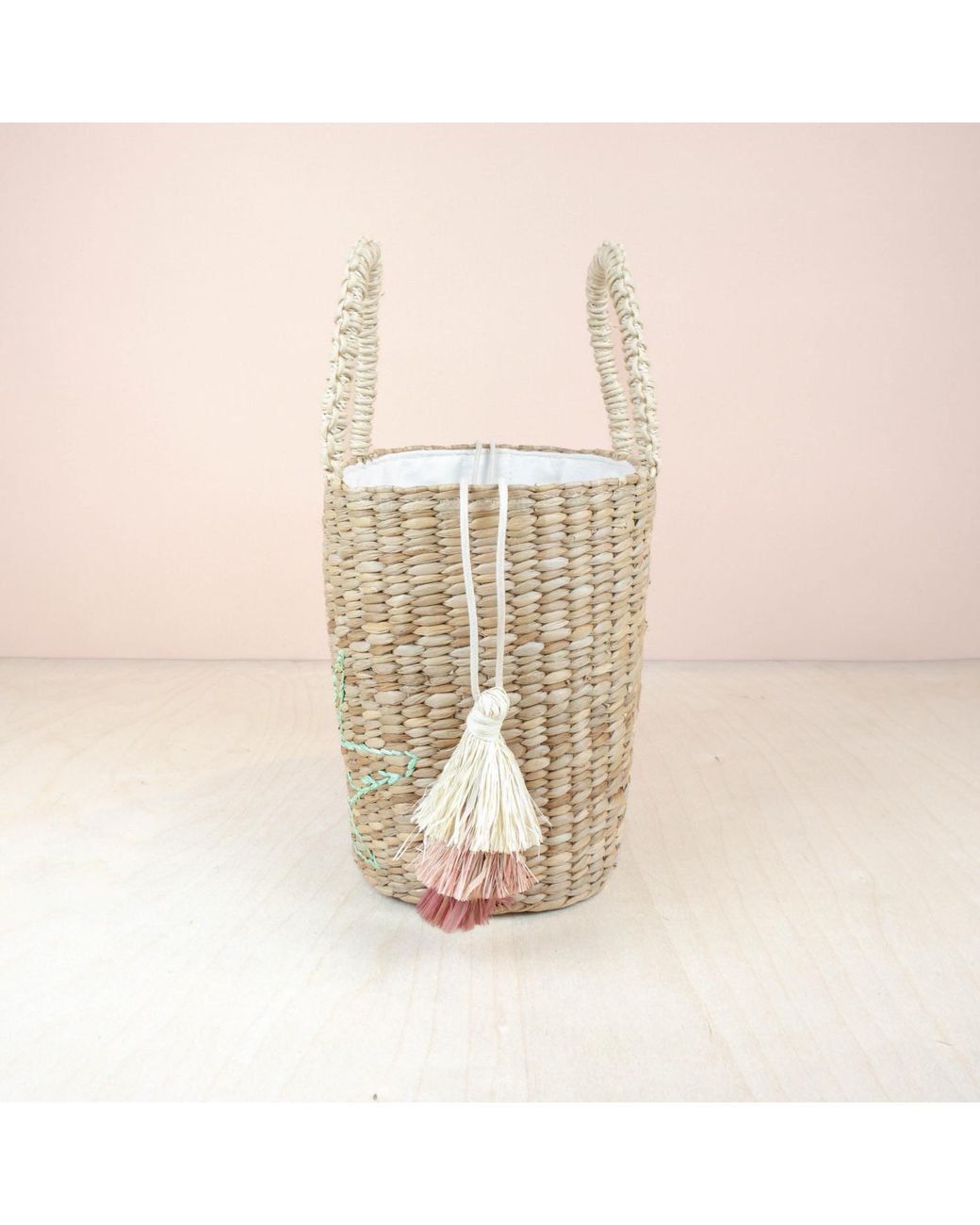LIKHÂ Natural Mini Tote Bag With Embroidered Hummingbird