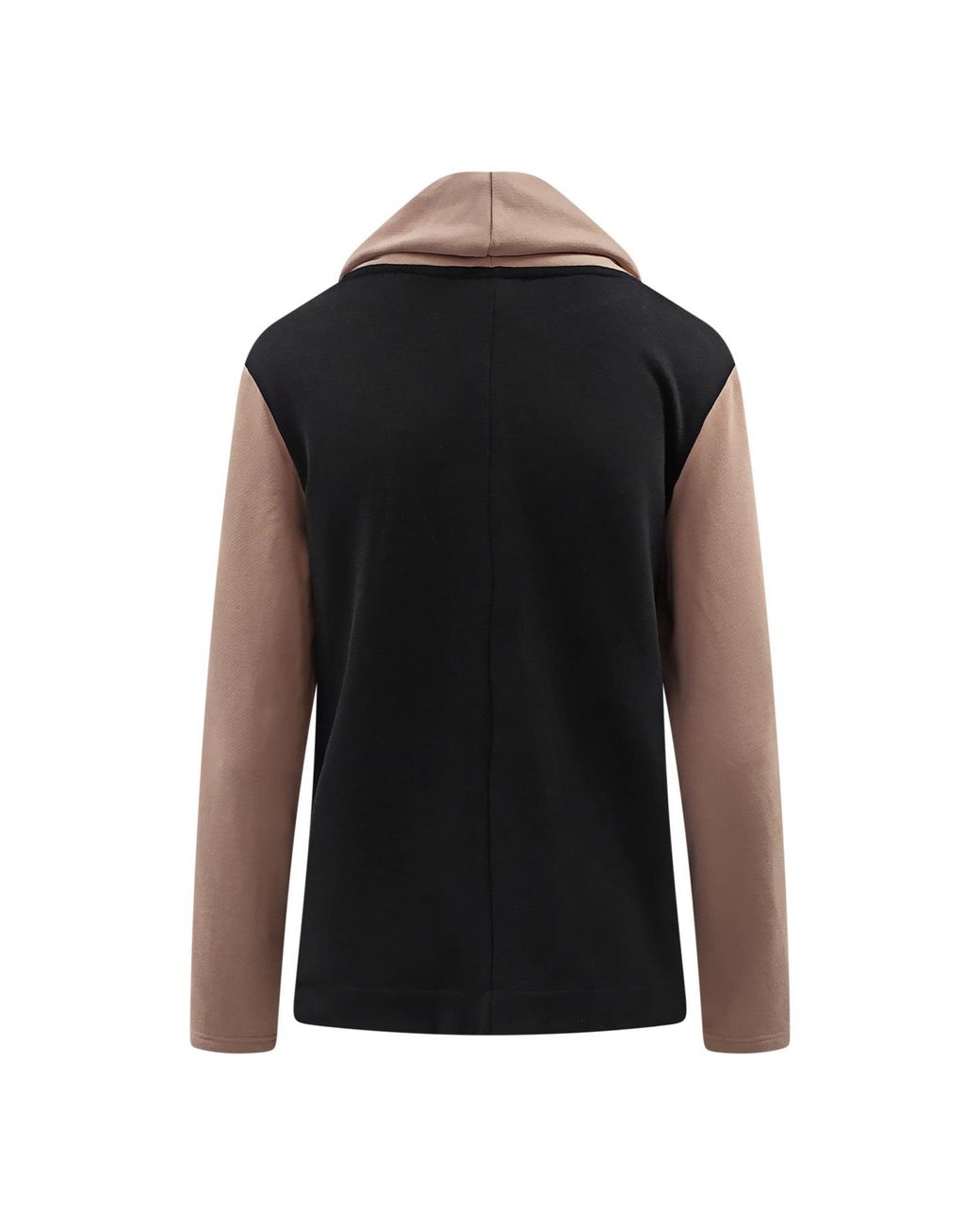 Haris Cotton Black Color Block Turtleneck Blouse