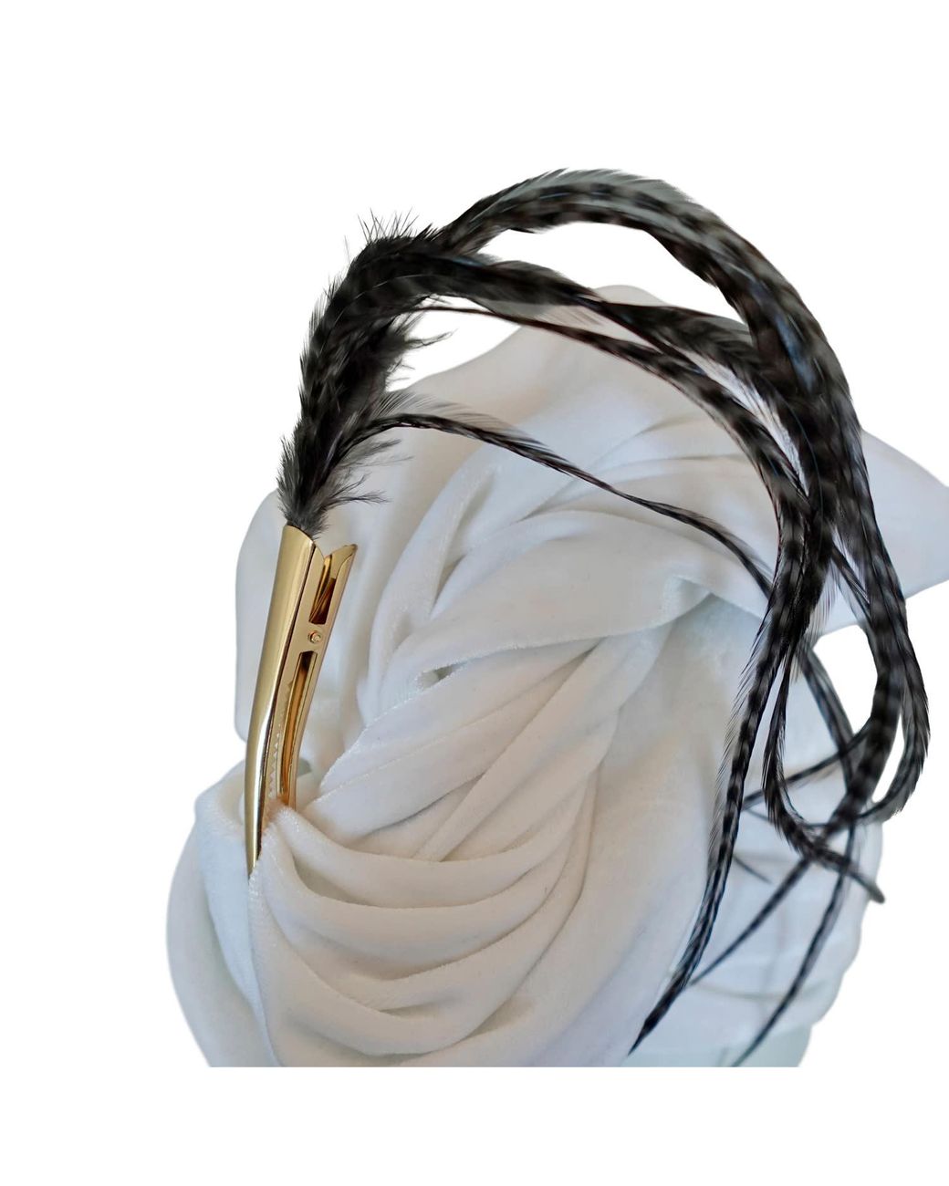 Romer Millinery Black Feather Clips For Hair, Hat, Turban & Lapel & Smokey