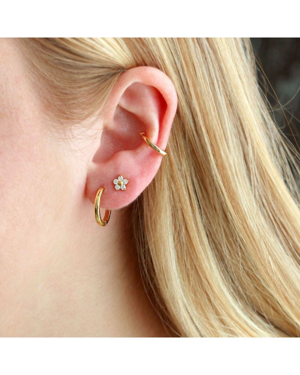 Kris Nations Metallic Sunny Side Hoop Earrings Vermeil