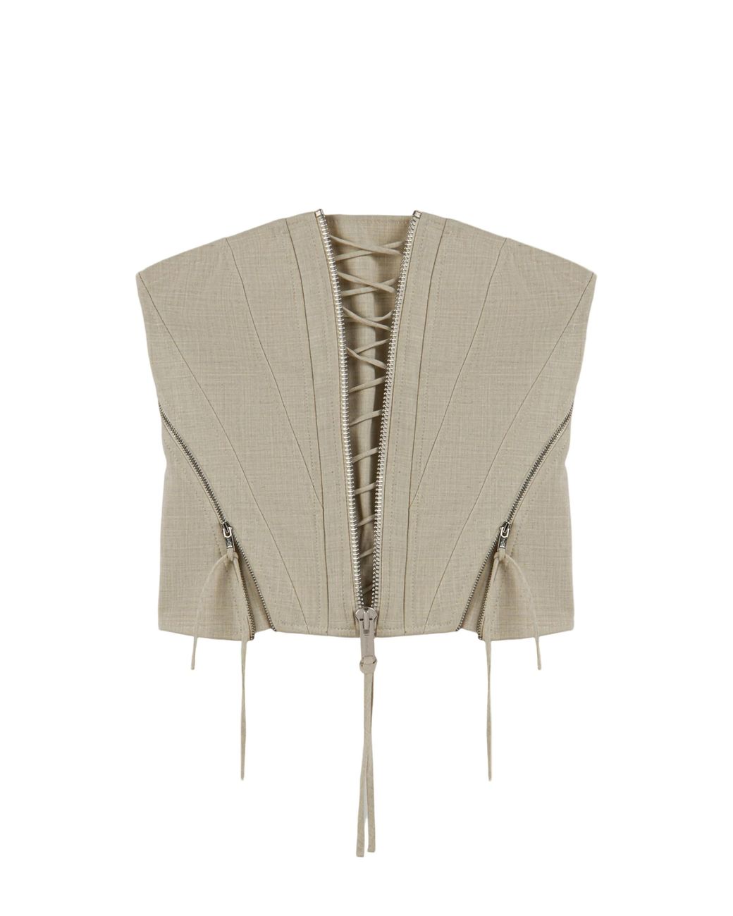 Nocturne Natural Strapless Lace-Up Bustier