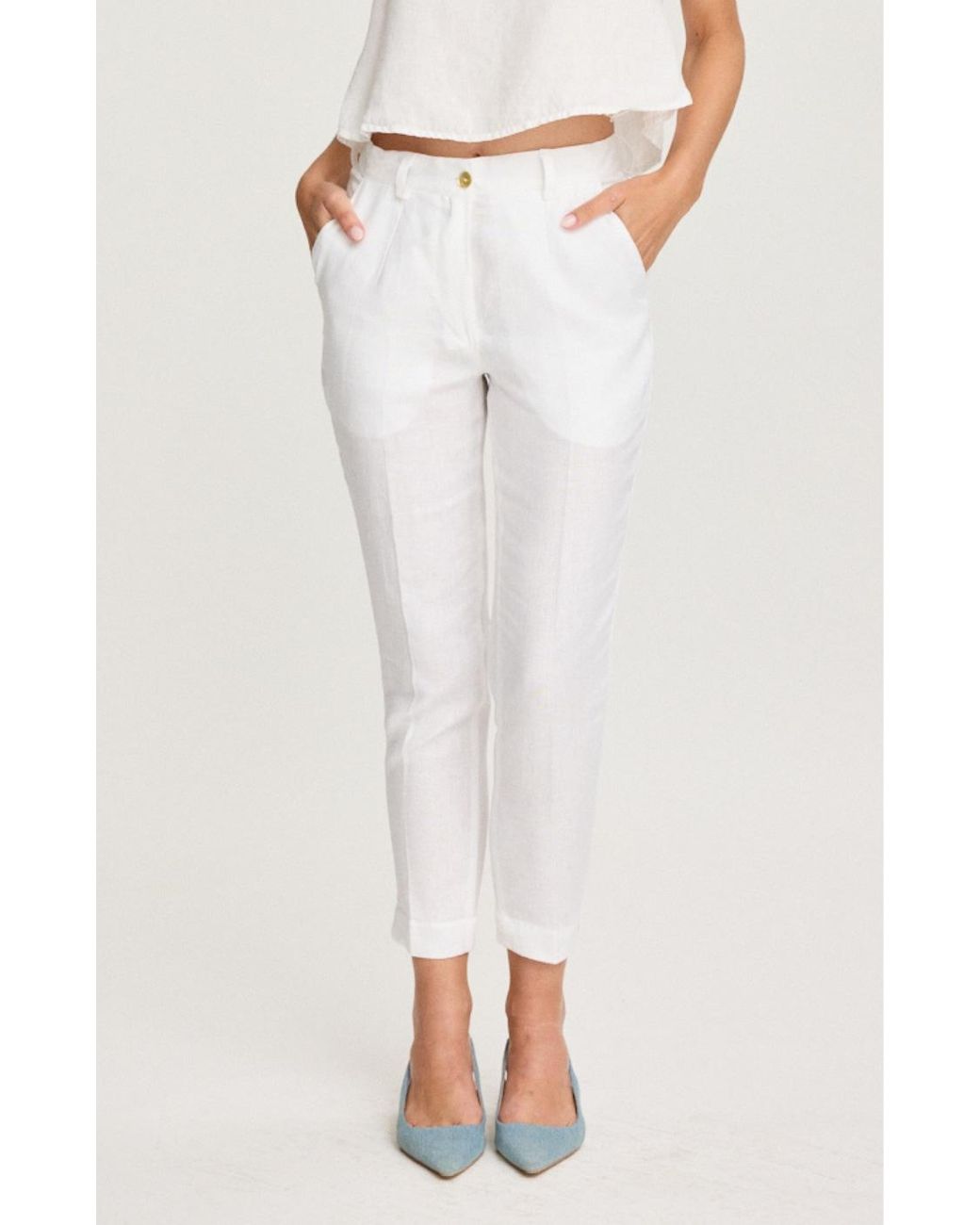 MARICEL White Capri Trousers