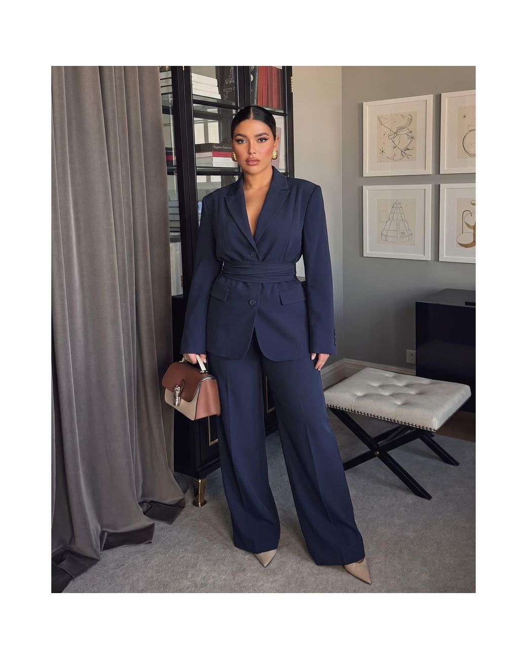Faza Atelier Blue The Aurora Blazer & Trousers Set